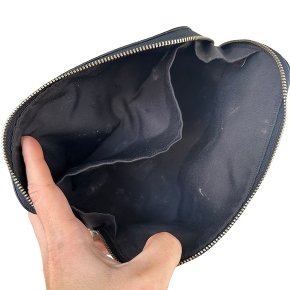 COACH Floral Midnight Multi Leather Large Cosmetic Travel Pouch Bag Case - Picture 11 of 12